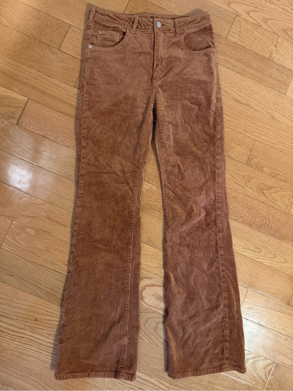 Pilcro Corduroy Boot-Cut Pants in Rust